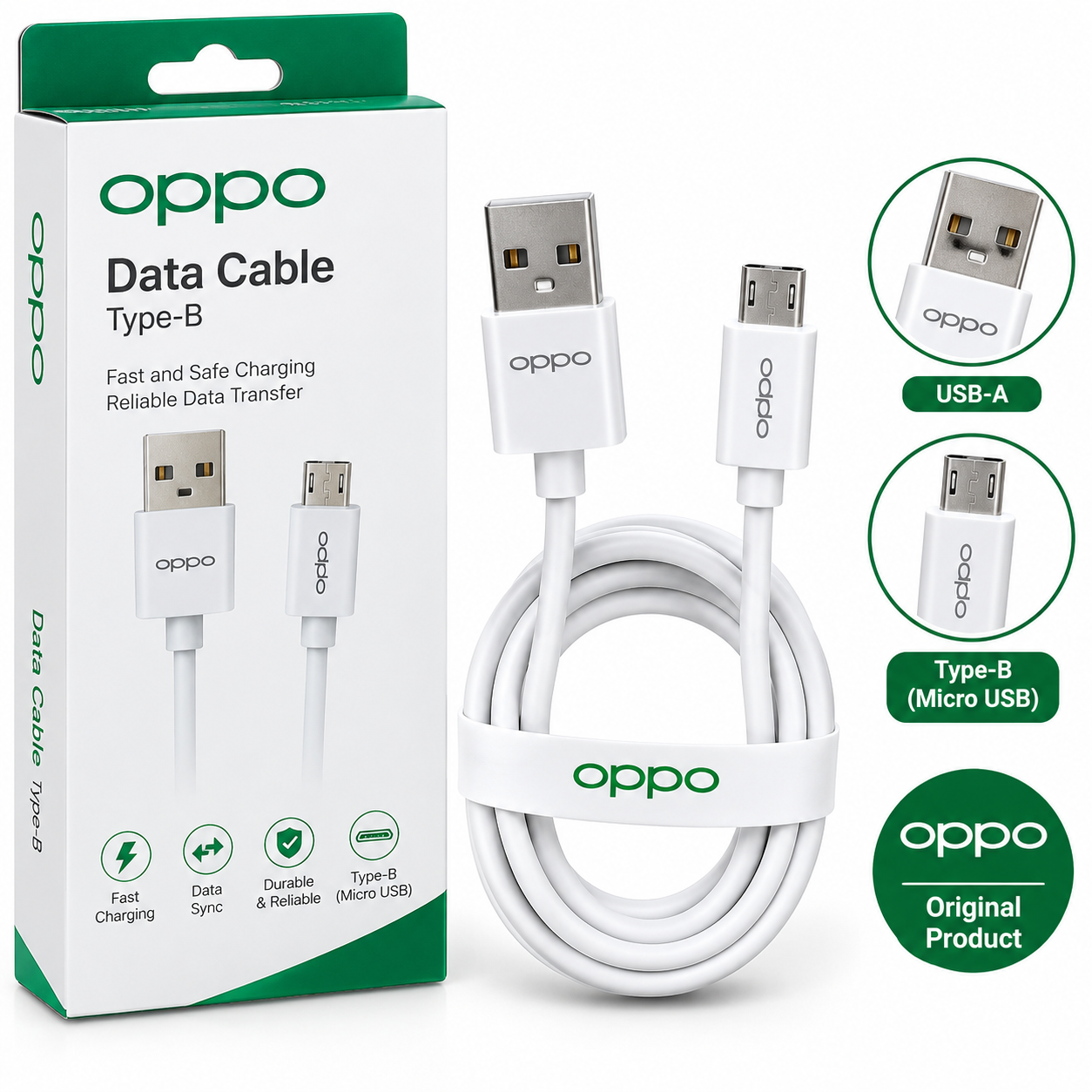 Original Data Cable OPPO Type-B (Micro USB) Original Data Cable – Fast Charging & Data Transfer